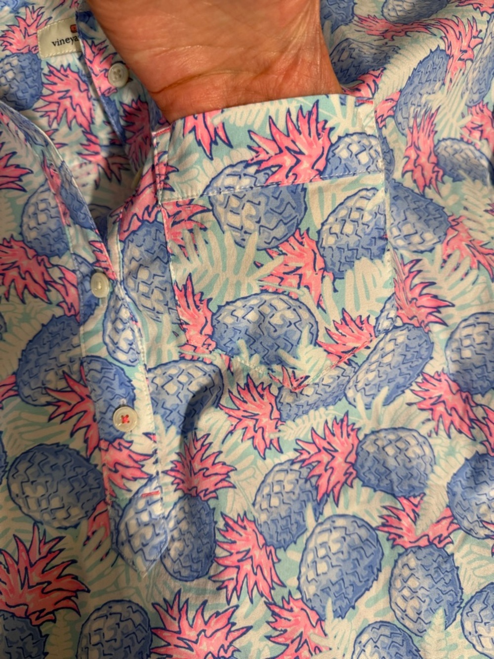 Vineyard‎ Vines Pineapple Print Preppy Summer Blouse Women's Size 00 - Picture 13 of 15